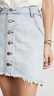 One Teaspoon Old West Viper High Waist Button Through Miniskirt