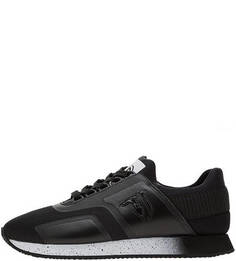 Кроссовки черного цвета на шнуровке Trussardi Jeans