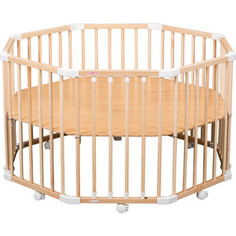 Манеж Combelle деревянный на колесах, восьмиугольник Florian 3-х уров. 108D - Natural / Натуральный 746