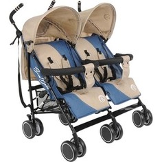 Коляска трость для двойни BamBola Pallino беж/индиго (hp-306s)