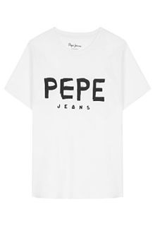 Белая футболка с принтом Pepe Jeans London