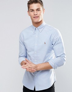 Узкая оксфордская рубашка синего цвета Polo Ralph Lauren - Синий