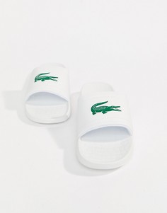 Белые шлепанцы с крокодилами Lacoste Fraisier - Белый