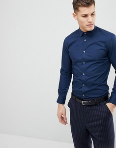 Приталенная поплиновая рубашка French Connection - Темно-синий