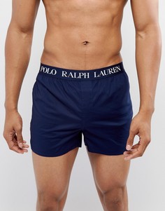 Темно-синие тканые боксеры с логотипом на поясе Polo Ralph Lauren - Темно-синий
