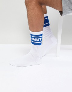 Темно-синие носки с логотипом Obey - Белый