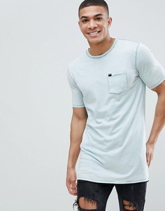 Голубая длинная футболка Superdry - Синий