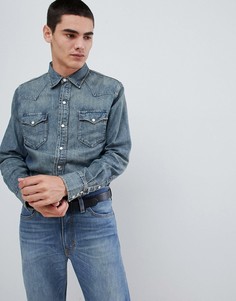 Приталенная джинсовая рубашка в стиле вестерн Polo Ralph Lauren - Синий