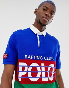 Оversize-поло классического кроя в полоску Polo Ralph Laurenым - Мульти