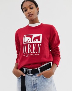 Свитшот с графическим узором Obey - Красный