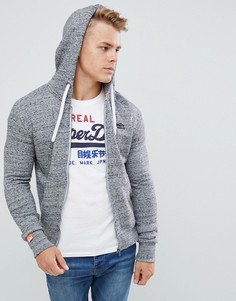 Худи серого цвета на молнии Superdry - Серый