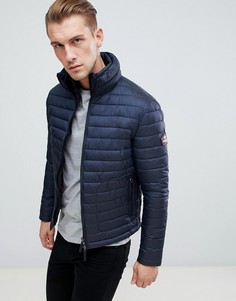 Темно-синяя дутая куртка с двойной молнией Superdry - Темно-синий