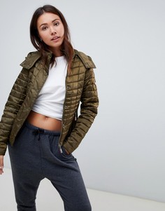 Стеганая куртка с капюшоном Superdry - Зеленый