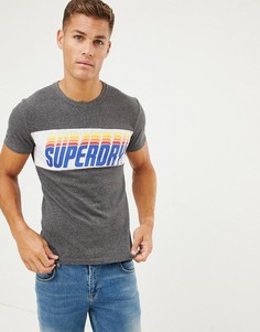 Серая футболка с логотипом и вставкой Superdry - Серый