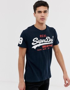 Темно-синяя футболка с логотипом Superdry - Темно-синий