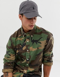 Темно-серая бейсболка с логотипом Polo Ralph Lauren - Серый