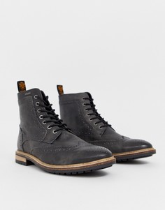 Черный кожаные ботинки-броги Superdry Brad Premium - Черный