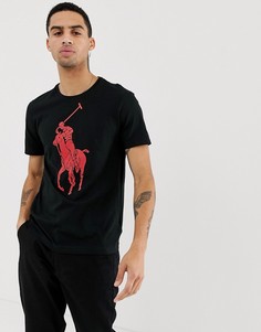 Черная футболка с круглым вырезом и большим красным игроком в поло Polo Ralph Lauren - Черный