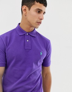 Фиолетовое поло зауженного кроя из ткани пике Polo Ralph Lauren - Фиолетовый