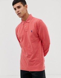 Красное приталенное поло с длинными рукавами Polo Ralph Lauren - Красный
