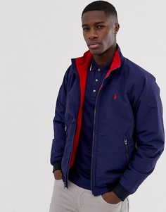 Темно-синяя нейлоновая куртка Харрингтон с флисовой подкладкой Polo Ralph Lauren great outdoors - Темно-синий