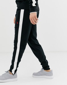Черные спортивные брюки слим с молниями и полосками по бокам Polo Ralph Lauren - Черный