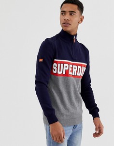 Серый джемпер на молнии Superdry - Серый