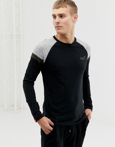 Черный бейсбольный топ с длинными рукавами Superdry - Черный