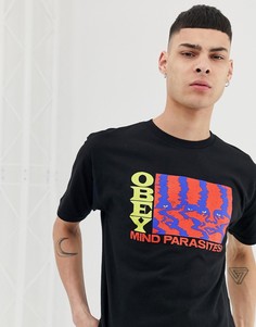 Черная футболка Obey Mind - Черный