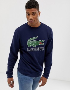 Темно-синий свитшот с круглым вырезом и логотипом Lacoste - Темно-синий