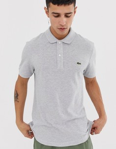 Серое облегающее поло с логотипом Lacoste - Серый