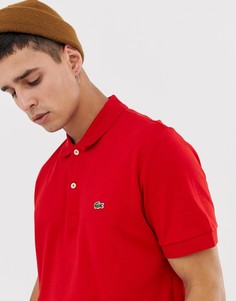 Красное трикотажное поло с логотипом Lacoste - Красный