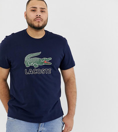 Темно-синяя футболка с большим логотипом Lacoste - Темно-синий