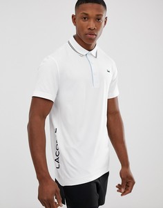 Белое поло с двойным кантом Lacoste Sport - Белый