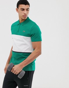 Поло зеленого цвета с молнией Lacoste Sport - Зеленый