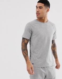 Серая футболка для дома с отделкой кантом Lacoste - Серый