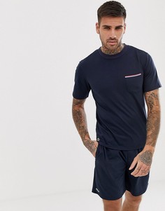 Темно-синяя футболка с карманом на груди Lacoste - Темно-синий