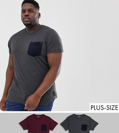 Набор из 2 футболок с контрастным карманом French Connection Plus - Мульти