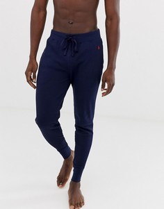 Темно-синие джоггеры для дома из вафельного трикотажа и с логотипом Polo Ralph Lauren - Темно-синий