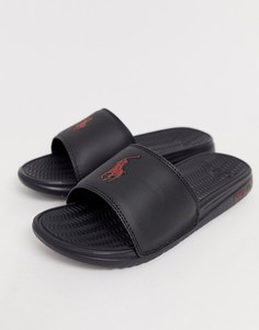Черные шлепанцы с логотипом Polo Ralph Lauren Rodwell - Черный