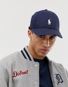 Темно-синяя фактурная бейсболка с логотипом Polo Ralph Lauren - Темно-синий