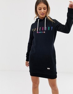 Трикотажное платье с капюшоном и логотипом Superdry carnival - Черный