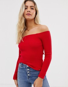 Джемпер с открытыми плечами Superdry - Красный