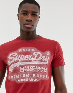 Красная футболка с тисненым логотипом Superdry - Красный