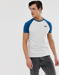 Серая меланжевая футболка с рукавами реглан Superdry - Серый