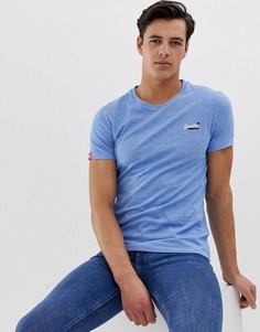 Синяя меланжевая футболка с логотипом Superdry - Синий