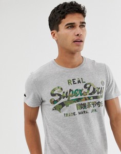 Серая меланжевая футболка с логотипом Superdry - Серый