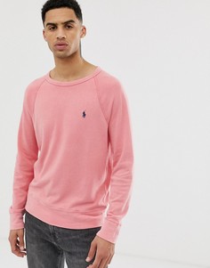 Выбеленный красный легкий свитшот с круглым вырезом и логотипом Polo Ralph Lauren - Красный