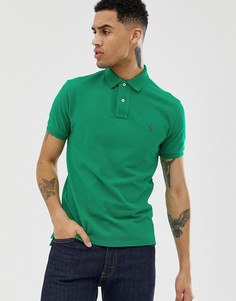 Облегающее ярко-зеленое поло из пике с логотипом игрока Polo Ralph Lauren - Зеленый