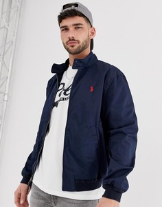 Темно-синяя хлопковая куртка Харрингтон с логотипом Polo Ralph Lauren Baracuda - Темно-синий